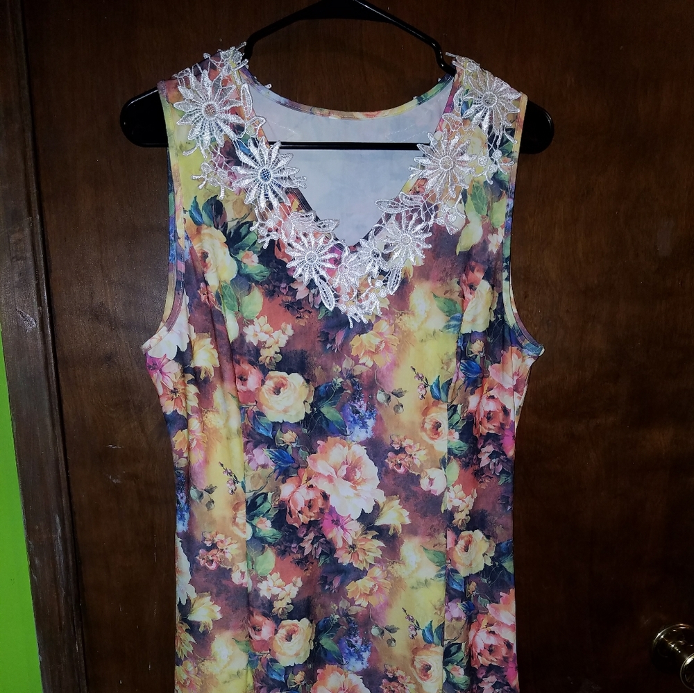 Rainbow floral dress